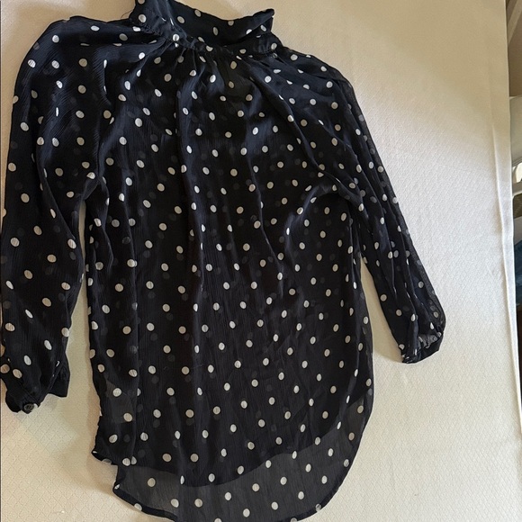 Flowy Sheer Polka Dot Women's Top. Three Quarter sleeves. Size M. - Picture 5 of 9